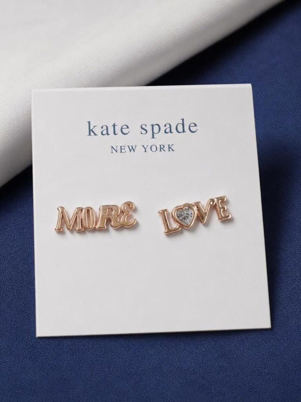 Kate Spade spell it out more love Earrings - Rose Gold